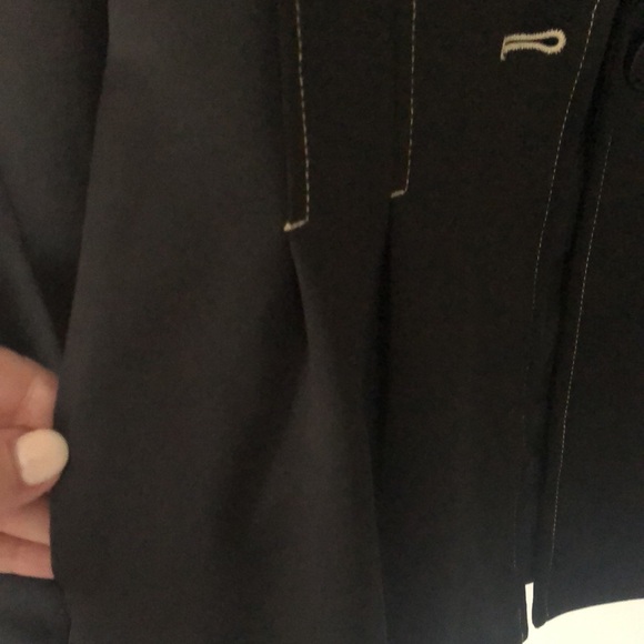 ASOS • Black Fitted Jacket with Balloon Sleeves & White Thread Trim - Picture 10 of 15